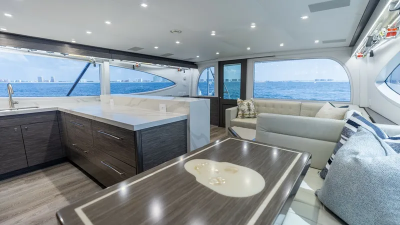 Slide: The Image of 2021 65 Hatteras GT On the DL Salon-Galley (12) - 7403427