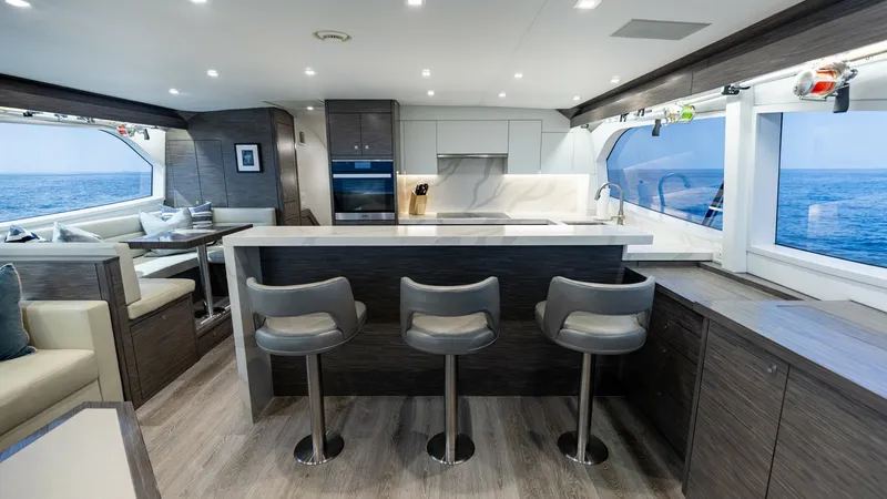 Slide: The Image of 2021 65 Hatteras GT On the DL Salon-Galley (8) - 7403423