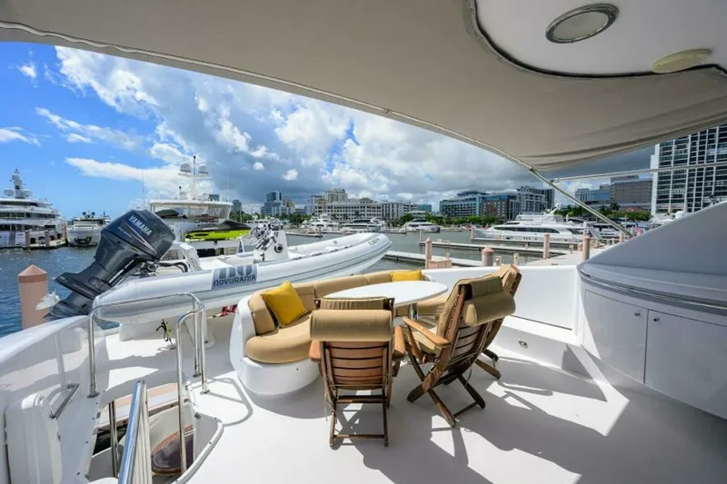 Slide: The Image of Lazzara 80 WILLYN - Enclosed Flybridge Aft Deck 2007 Lazzara 80 Flybridge Motoryacht WILLYN - 7656588