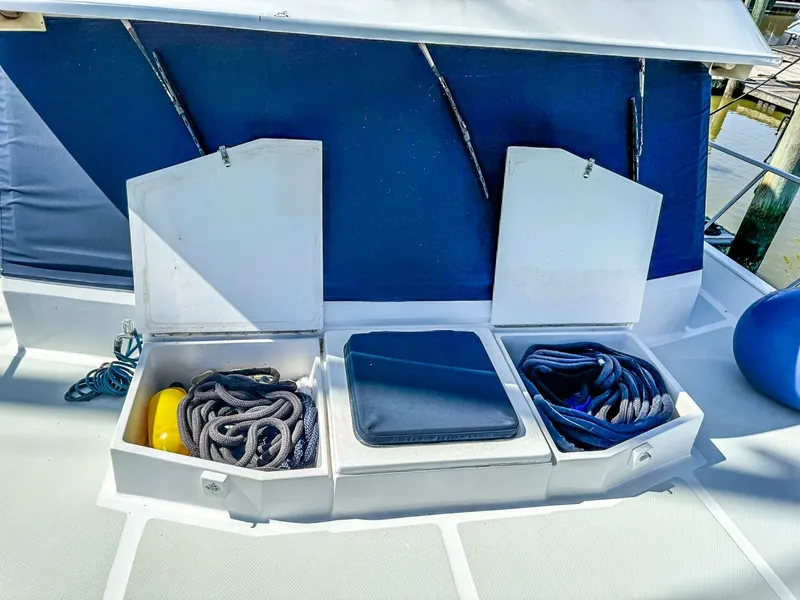 Slide: The Image of DeFever 49 bow deck storage - 7404406