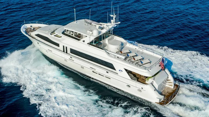 Slide: The Image of Hatteras 100 MAGIC - Aerial Running Shot 2005 Hatteras 100 Motoryacht MAGIC - 6888458