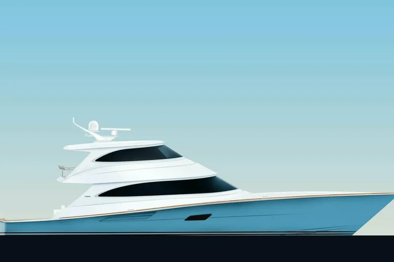 The Image of Viking 90 Enclosed Bridge - Profile Rendering 2026 Viking 90 Enclosed Bridge - 6888857
