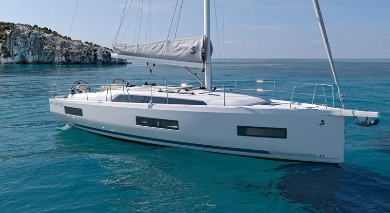 Slide: The Image of Beneteau Oceanis 42 Profile, Starboard Bow - 6980320
