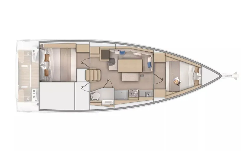 Slide: The Image of Beneteau OCEANIS 37.1 Two Cabins One Head Layout - 7090950