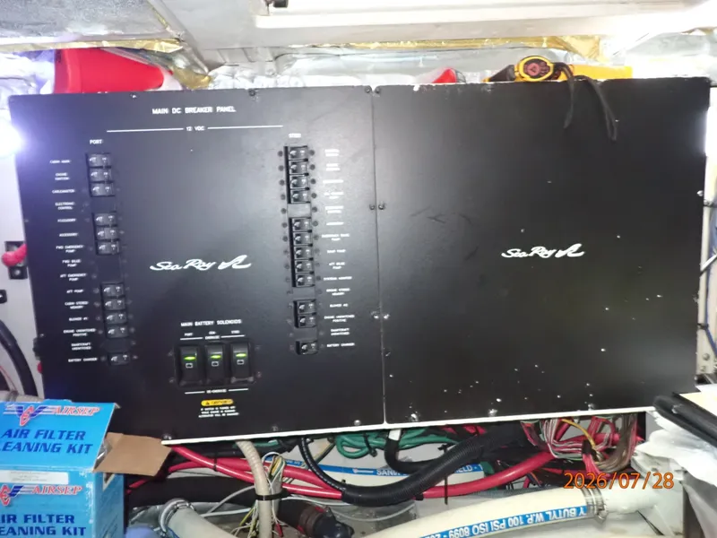 Slide: The Image of 40' Sea Ray engine room electrical panel - 7228291