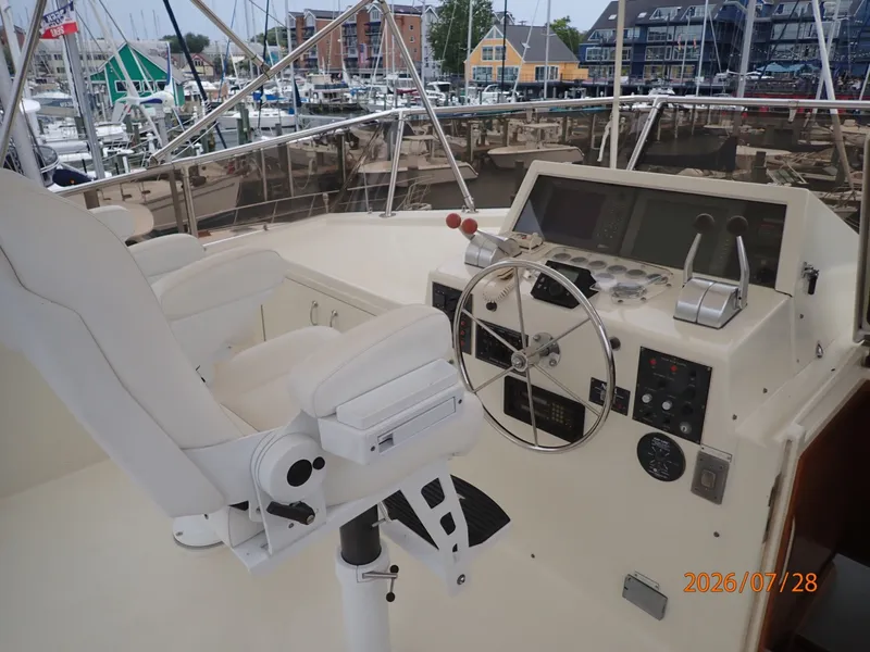 Slide: The Image of 54' Hatteras flybridge helm1 - 7288051