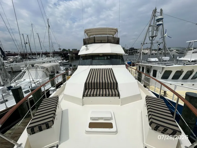 Slide: The Image of 54' Hatteras foredeck aft - 7288060