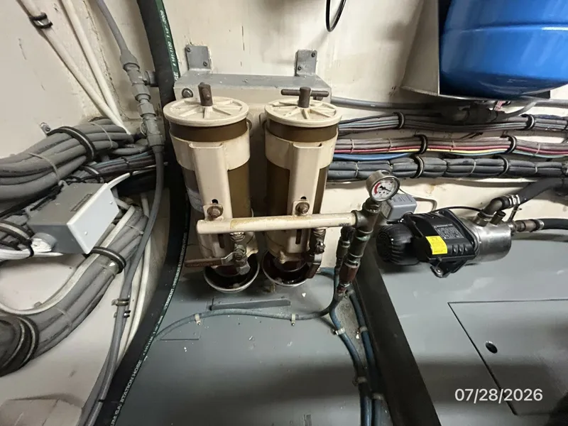 Slide: The Image of 54' Hatteras starboard Racor fuel filters - 7288156