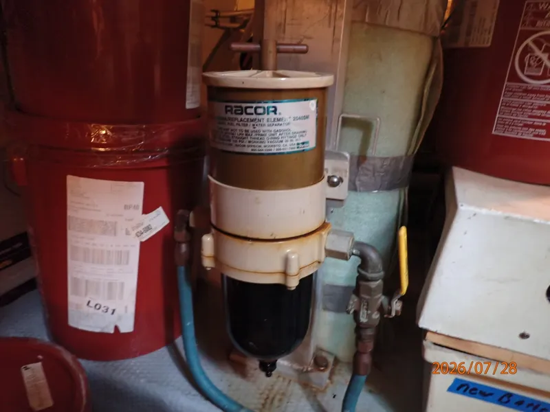 Slide: The Image of 54' Hatteras generator Racor fuel filter - 7288073
