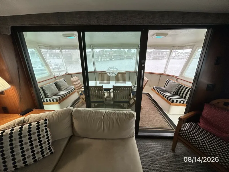 Slide: The Image of 54' Hatteras salon to aftdeck vie - 7451876
