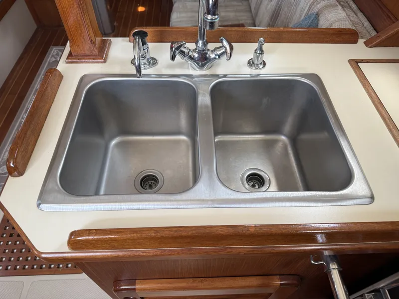 Slide: The Image of 1990 Island Packet 35 Double Stainless Steel Sinks - 7309481