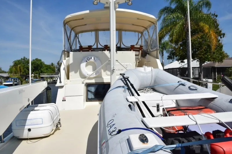 Slide: The Image of Aft Flybridge With Steps Up To Helm Deck - 7509679