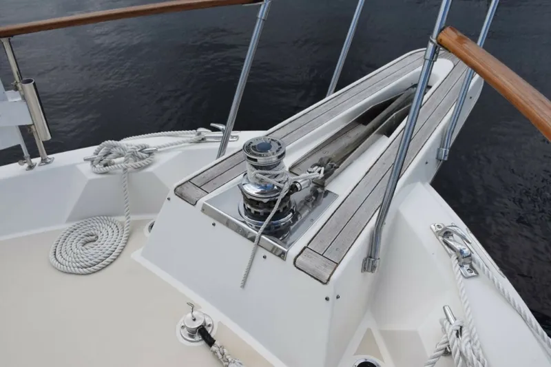 Slide: The Image of Hatteras Pulpit And Rebuilt Galley Maid Hydraulic Windlass. Mounted Plow Anchor - 7509755