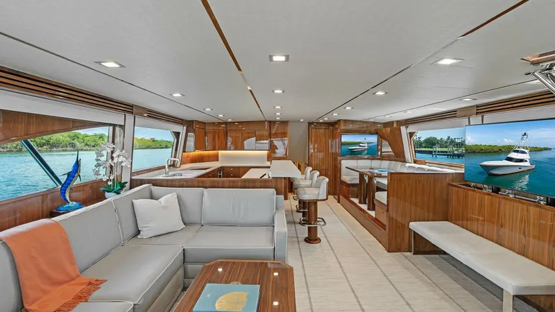 Slide: The Image of 2016 Viking 80 Enclosed Bridge- FRIGATE- Salon/Galley - 7414380