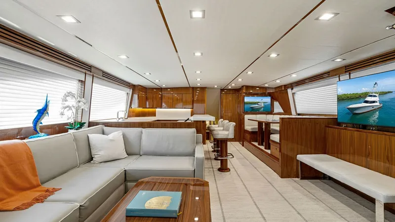 Slide: The Image of 2016 Viking 80 Enclosed Bridge- FRIGATE- Salon/Galley - 7414371