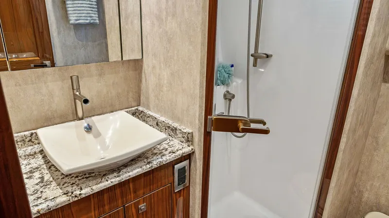 Slide: The Image of 2016 Viking 80 Enclosed Bridge- FRIGATE-Starboard Stateroom Head - 7414439