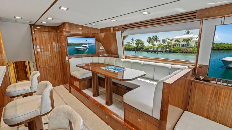 Slide: The Image of 2016 Viking 80 Enclosed Bridge- FRIGATE- Dinnette - 7414390