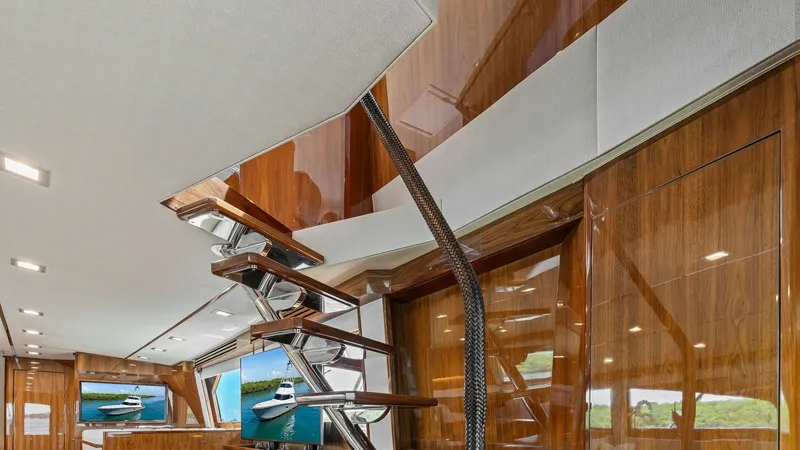 Slide: The Image of 2016 Viking 80 Enclosed Bridge- FRIGATE- Salon/Stairs to Enclosed Bridge - 7414378