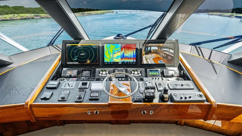 Slide: The Image of 2016 Viking 80 Enclosed Bridge- FRIGATE- Enclosed Bridge Helm - 7414455