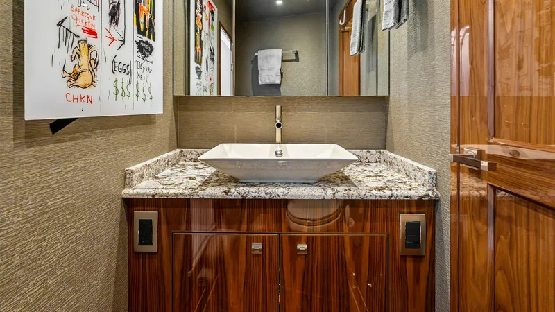 Slide: The Image of 2016 Viking 80 Enclosed Bridge- FRIGATE-FWD Stateroom Head - 7414418