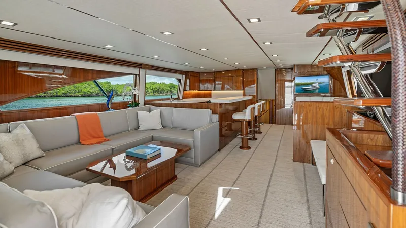 Slide: The Image of 2016 Viking 80 Enclosed Bridge- FRIGATE- Salon/Galley - 7414376