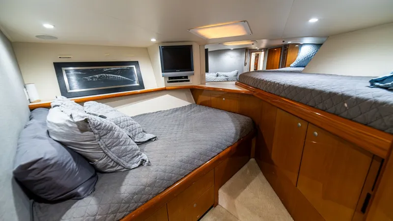 Slide: The Image of 2001 Viking 61 Convertible- Caliente- Forward VIP Stateroom - 7606815