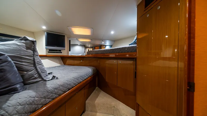 Slide: The Image of 2001 Viking 61 Convertible- Caliente- Forward VIP Stateroom - 7606813