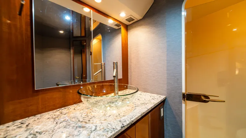 Slide: The Image of 2001 Viking 61 Convertible- Caliente- Master Stateroom Head - 7606808