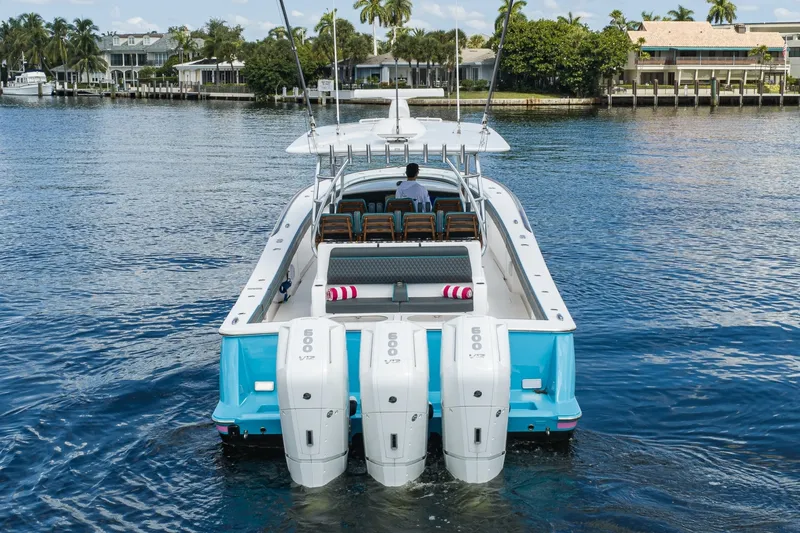 Slide: The Image of Valhalla 46 - Aft Profile 2025 Valhalla 46 Center Console - 7532687