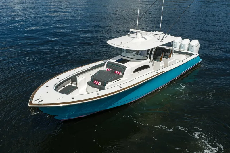 Slide: The Image of Valhalla 46 - Port Bow Profile 2025 Valhalla 46 Center Console - 7761771