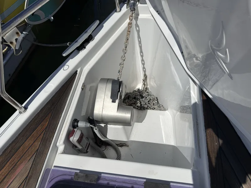 Slide: The Image of Anchor locker tucked neatly below deck - 7533671