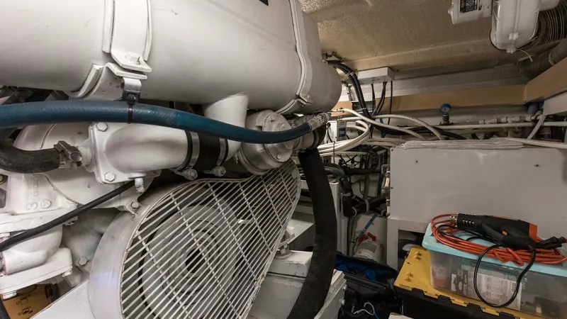 Slide: The Image of 1999 Hatteras 60 Enclosed Bridge Better Days Engine Room (7) - 7956976