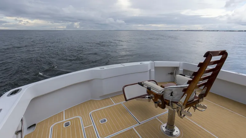 Slide: The Image of 1999 Hatteras 60 Enclosed Bridge Better Days Rear Deck - 7956969