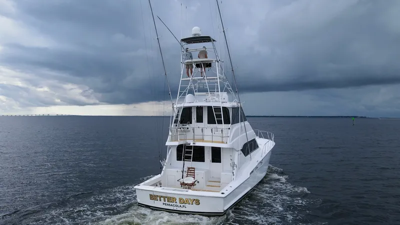 Slide: The Image of 1999 Hatteras 60 Enclosed Bridge Better Days Profiles (5) - 7956982