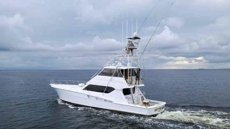 Slide: The Image of 1999 Hatteras 60 Enclosed Bridge Better Days Profiles (1) - 7956978