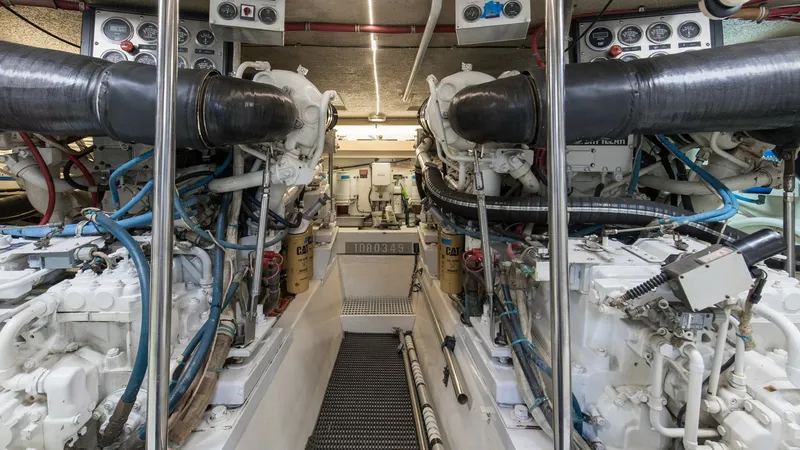 Slide: The Image of 1999 Hatteras 60 Enclosed Bridge Better Days Engine Room - 7956977