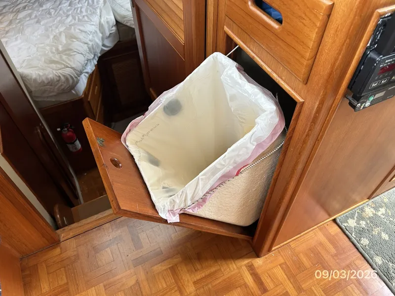 Slide: The Image of 42' Grand Banks galley trash compartment - 7602246