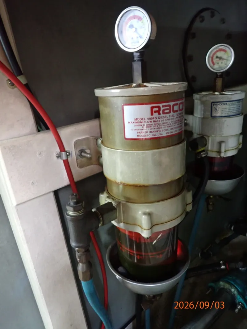 Slide: The Image of 42' Grand Banks starboard Racor fuel filter - 7602306