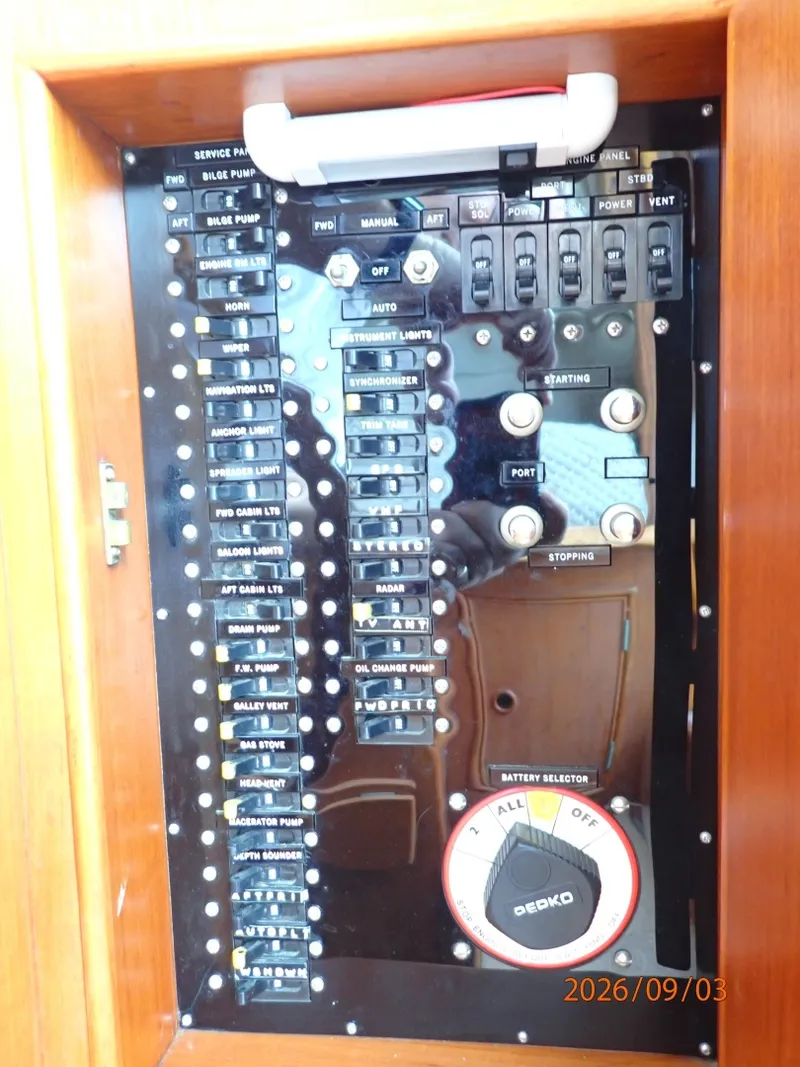 Slide: The Image of 42' Grand Banks electrical panel1 - 7602191