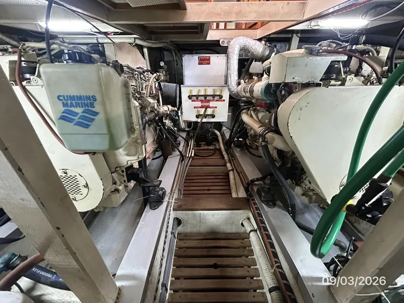 Slide: The Image of 42' Grand Banks engine room aft - 7602200