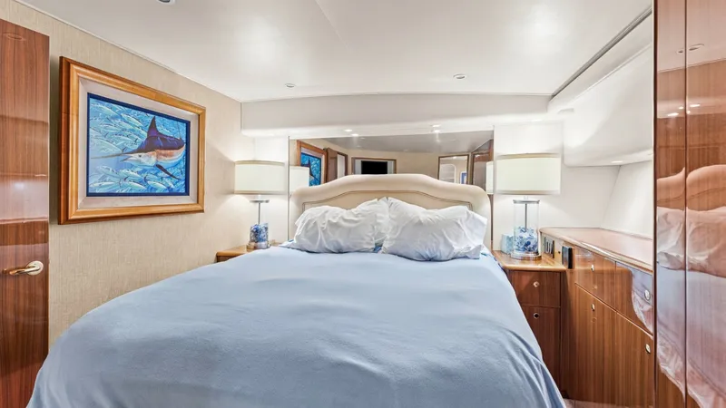 Slide: The Image of 2005 61 Viking Enclosed Bridge Kelkat Master Stateroom (1) - 7603910