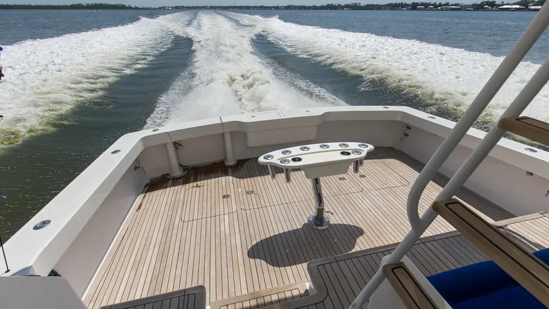 Slide: The Image of 2005 61 Viking Enclosed Bridge Kelkat Rear Deck (7) - 7603939