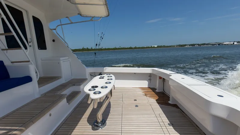 Slide: The Image of 2005 61 Viking Enclosed Bridge Kelkat Rear Deck (12) - 7603943