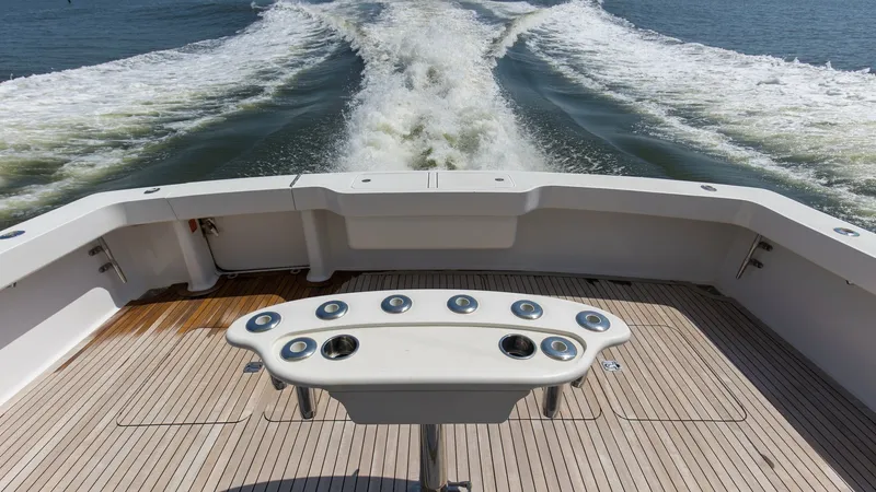 Slide: The Image of 2005 61 Viking Enclosed Bridge Kelkat Rear Deck (5) - 7603937