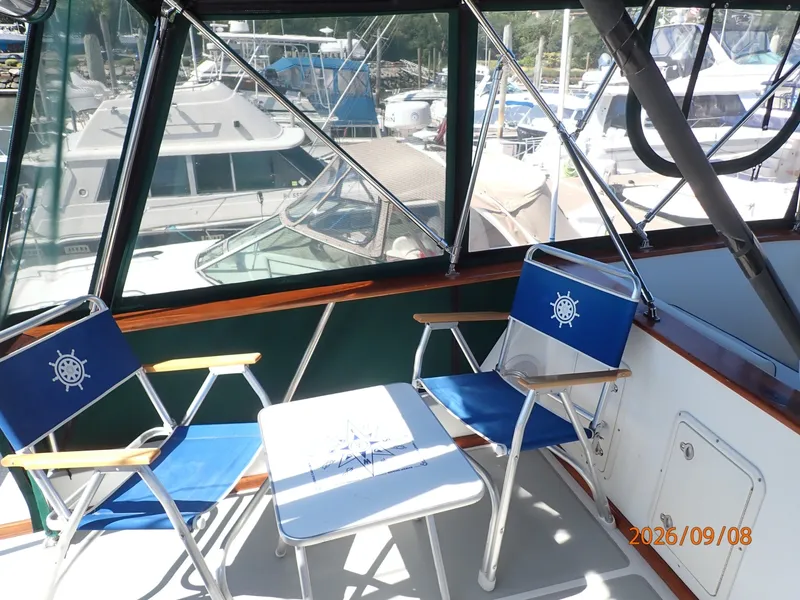 Slide: The Image of 36' Monk flybridge port aft seating - 7646934