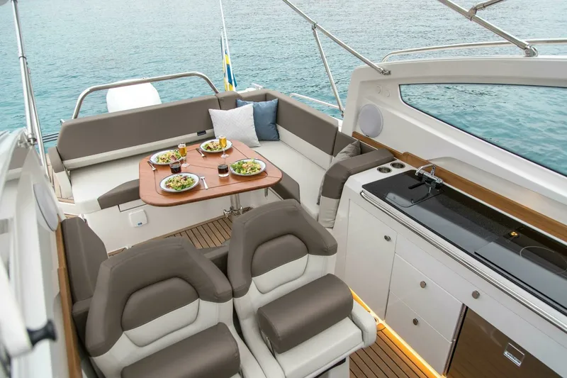 Slide: The Image of Nimbus Weekender 9 Helm and Aft Seating 2026 Nimbus Weekender 9 - 7818925