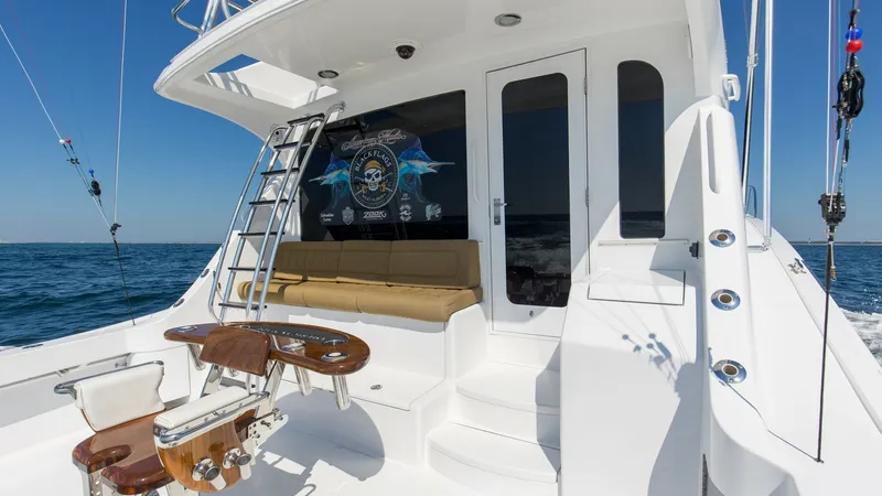 Slide: The Image of 2008 54 Hatteras Convertible American Made Rear Deck (2) - 7852479