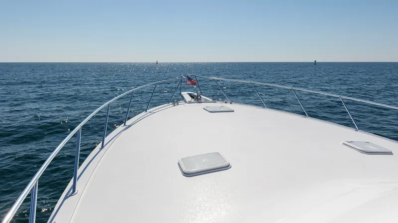Slide: The Image of 2008 54 Hatteras Convertible American Made Bow Deck (1) - 7852494