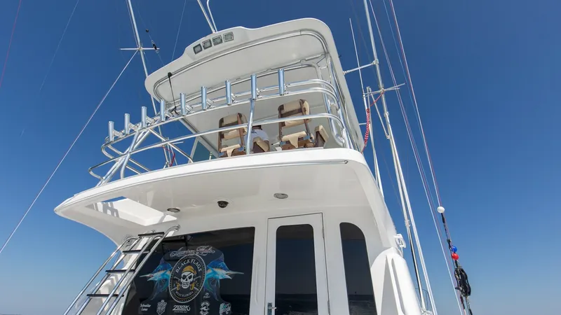 Slide: The Image of 2008 54 Hatteras Convertible American Made Rear Deck (3) - 7852480