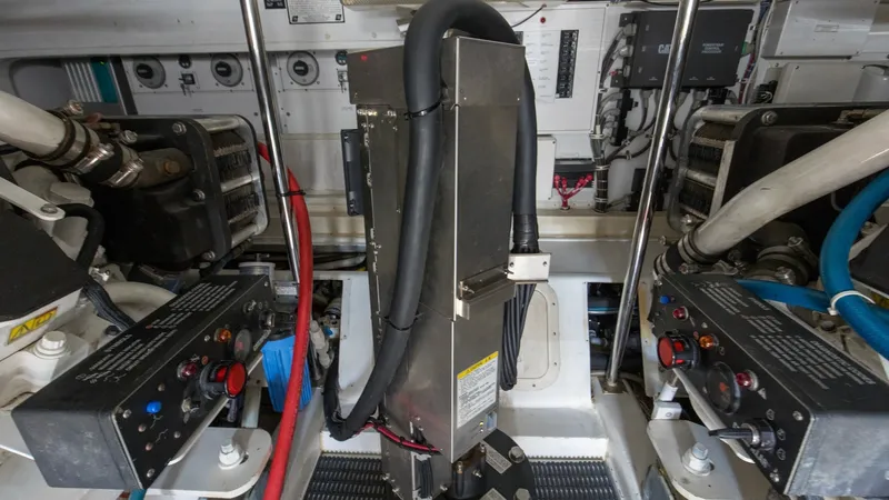 Slide: The Image of 2008 54 Hatteras Convertible American Made Engine Room (5) - 7852503